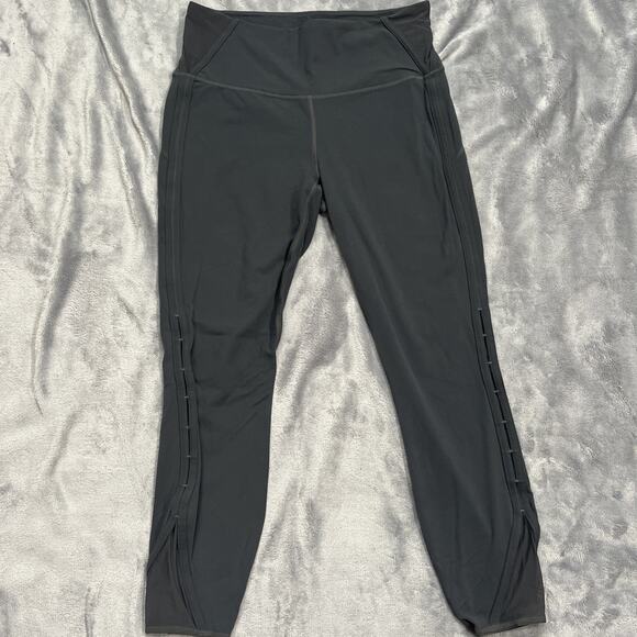 Athleta Pants - ATHLETA High Rise Peekaboo 7/8 Tight Leggings‎ Workout Yoga Pant Grey Sz MP